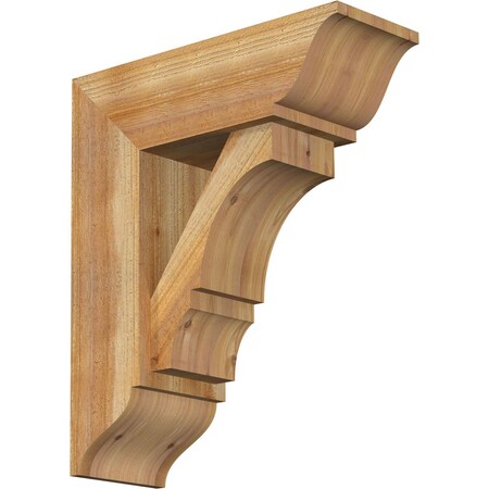 Ekena Millwork Balboa Traditional Rough Sawn Bracket w/ Offset Brace, Western Red Cedar, 8"W x 22"D x 26"H BKT0806X22X26BOA01RWR